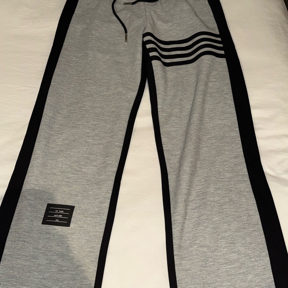 Thom Browne Gray and Black Sweatpants